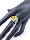 Citrine Champagne Diamond Ring 70 Diamonds .70 Carat T.W. 14K White Gold