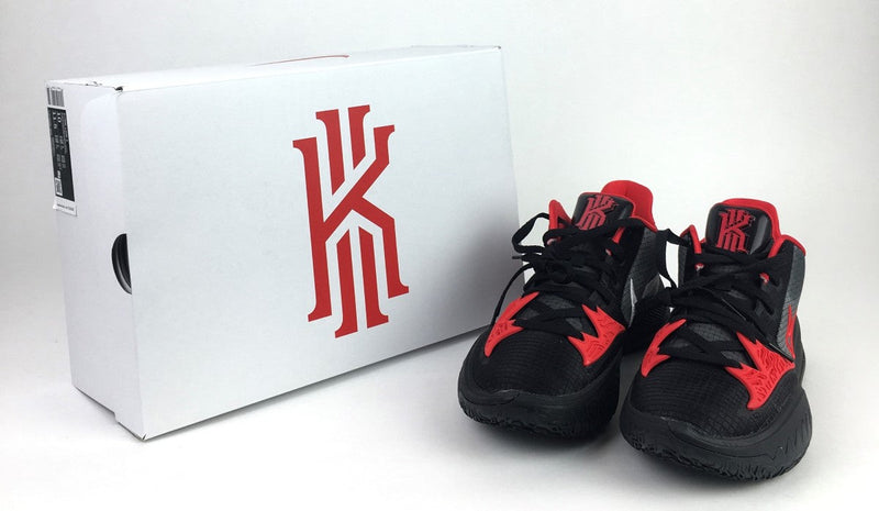 KYRIE LOW 4 BASKETBALL SHOES BLACK/RED SIZE 10