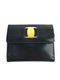 SALVATORE FERRAGAMO VINTAGE LEATHER TRIFOLD WALLET BLACK