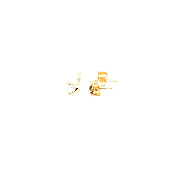 Gold-Diamond Earrings 2 Diamonds .52 Carat T.W. 526 Yellow Gold 0.75g