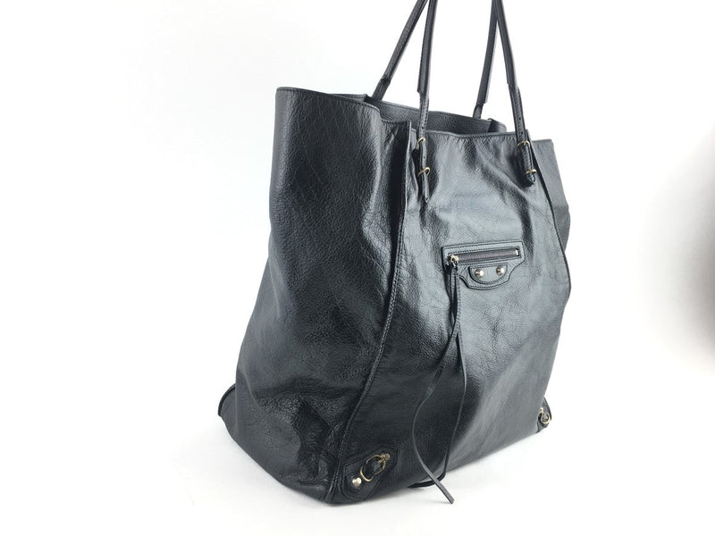 BALENCIAG AVEAU PAPIER BASKET TOTE BLACK