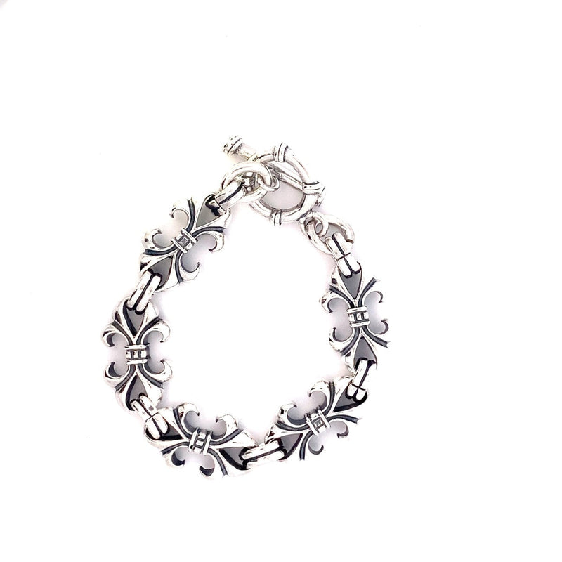 SILVER FLOR DE LIS BRACELET 60.75G SILV-925