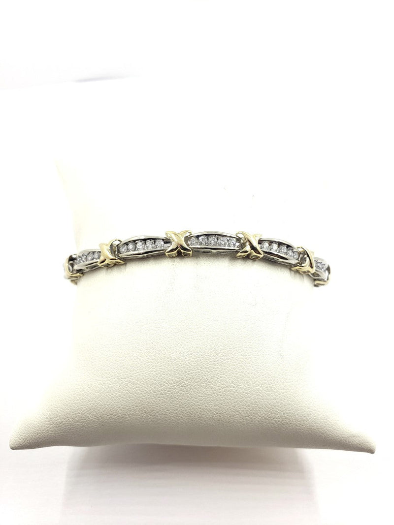 Diamond Bracelet 60 Diamonds 2.40 Carat T.W. 10K Yellow Gold 14.9g