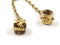 Pandora Gold Flower Safety Chain Charm 14K Yellow Gold 2.69g