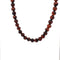 TIGER'S EYE MEN'S BEAD NECKLACE W/STERLING SILVER 24"