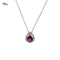 DIAMOND & RHODALITE NECKLACE 1.24G 14K-W/G, 1-PEAR CUT RHODALITE 0.30CTW, 21-ROU