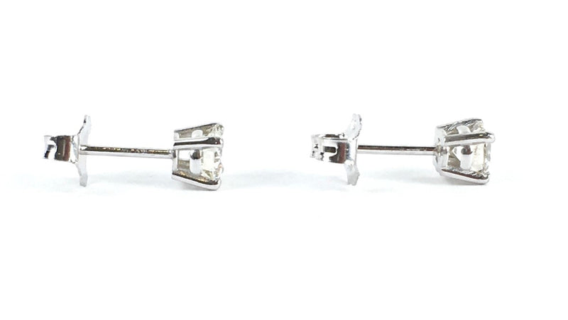 Diamond Earrings 2 Diamonds .62 Carat T.W. 14K White Gold 0.77g