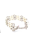 Judith Ripka Pearl Bracelet 925 Silver 44g