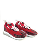 VERSACE MEN'S CHAIN REACTION PYTHON GREEK KEY SNEAKERS RED SIZE 41 (US 8)