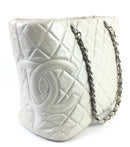 CHANEL AGED CALFSKIN QUILTED LARGE COTTON CLUB TOTE PEARL