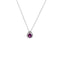 DIAMOND & RHODALITE NECKLACE 1.24G 14K-W/G, 1-PEAR CUT RHODALITE 0.30CTW, 21-ROU