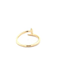 Lady's Diamond Nail Design Ring 4 Diamonds .04 Carat T.W. 14K Yellow Gold 2.28g