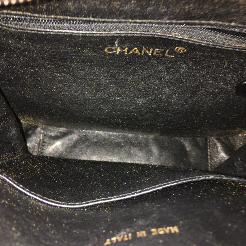 CHANEL VINTAGE CAVIAR CC TIMELESS VANITY BAG BLACK