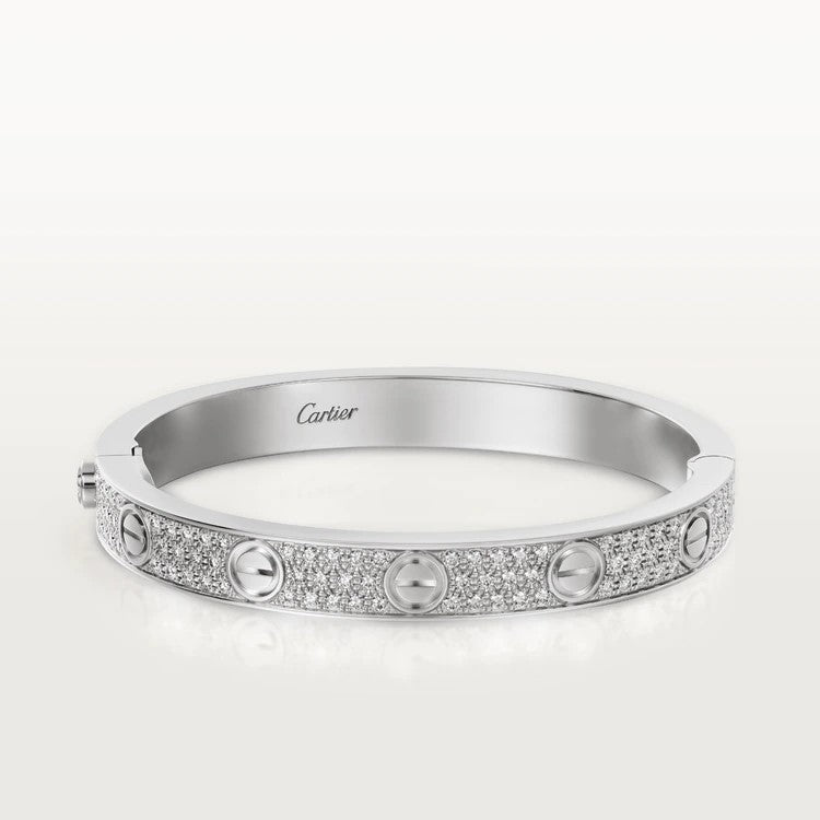 Cartier Gold-Diamond Bracelet 204 Diamonds 2.04 Carat T.W. 18K White Gold 46.3g