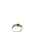 Emerald Lady's Stone & Diamond Ring 6 Diamonds .18 Carat T.W. 14K White Gold