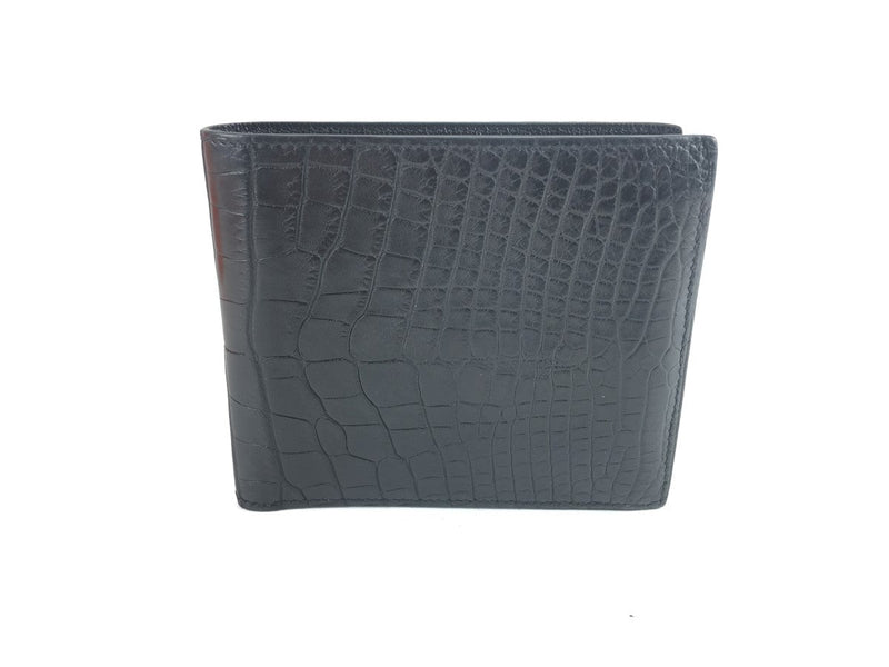 HERMÈS MATTE MISSISSIPPIENSIS ALLIGATOR MC2 COPERNIC WALLET BLACK