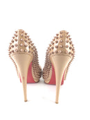 CHRISTIAN LOUBOUTIN NUDE PATENT LEATHER ALTI SPIKES 160 PUMPS