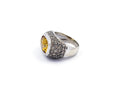 Citrine Champagne Diamond Ring 70 Diamonds .70 Carat T.W. 14K White Gold