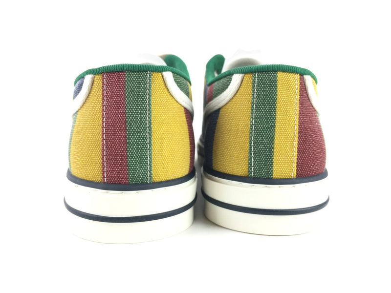 GUCCI MEN'S STRIPPED CANVAS TRAINERS, SIZE 8