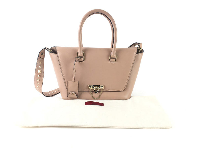 VALENTINO BORSA LEATHER TOP HANDLE BAG, MAUVE- LIGHT, LEATHER, SATCHEL, MEASUREM