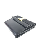 SALVATORE FERRAGAMO VINTAGE LEATHER TRIFOLD WALLET BLACK