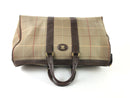 BURBERRY GREEN CHECKED CANVAS DUFFLED BAG