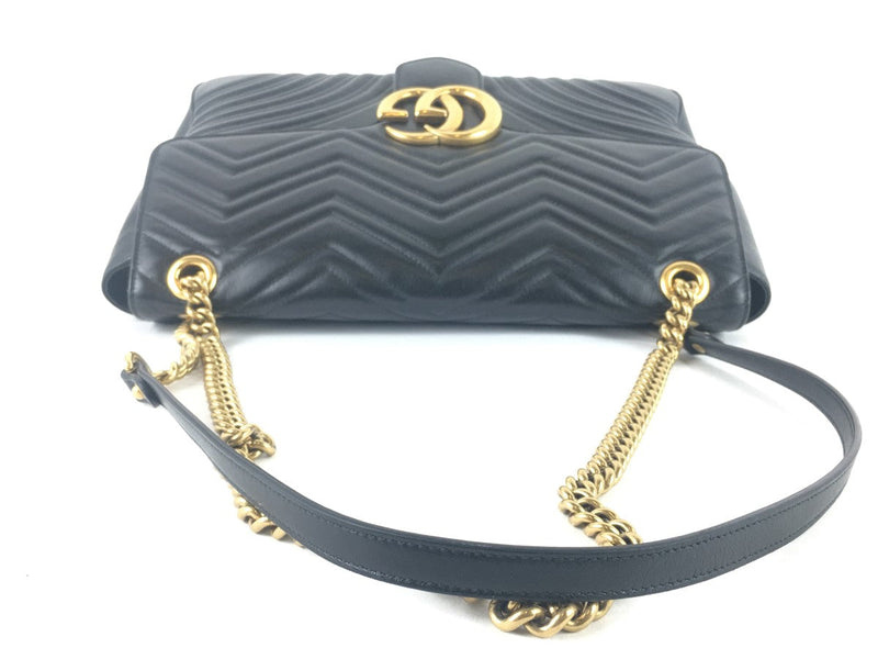 GUCCI GG MARMONT SMALL TOP HANDLE BAG BLACK