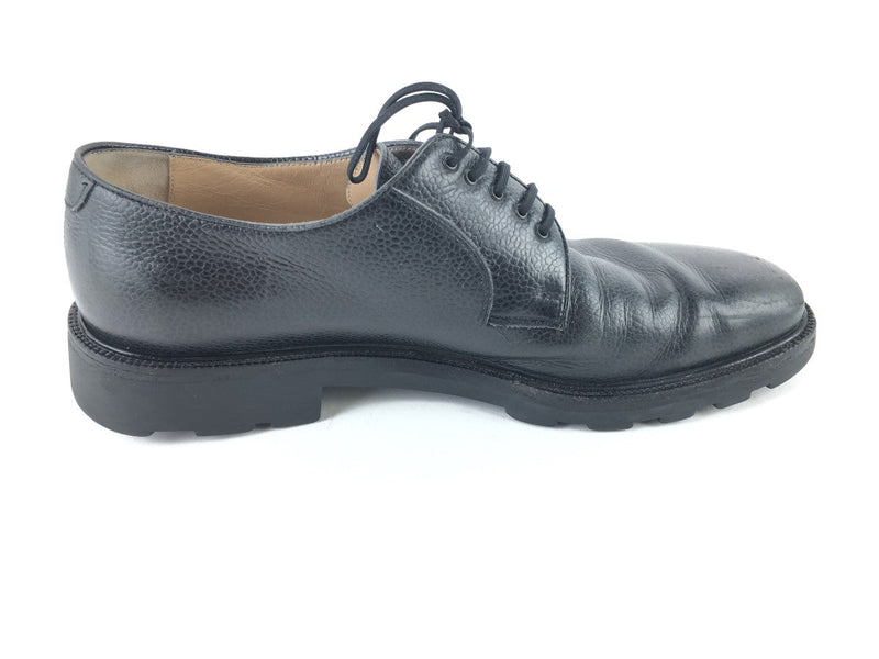 SALVATORE FERRAGAMO BRUSHED LEATHER LACE-UPS, SZ 10, BLACK, SIGINIFICANT WEAR VI