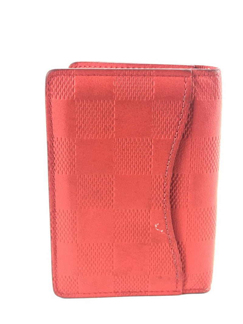 LOUIS VUITTON RED DAMIER INFINI POCKET ORGANISER