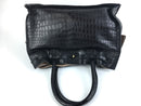 ZAGLIANI LARGE GATSBY CROCODILE SKIN LEATHER TOTE BLACK