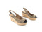 COACH FERRY SIG C JACQUARD WEDGE SANDALS BEIGE SIZE 7