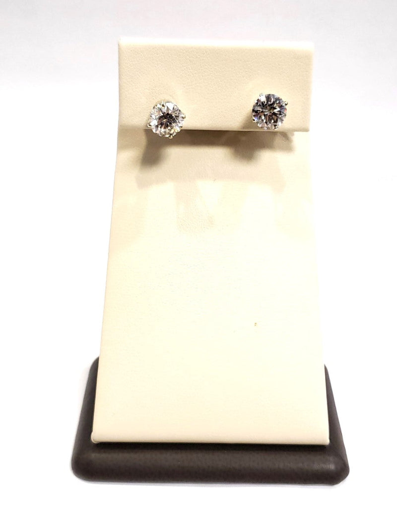 Earrings 2 Diamonds 4.09 Carat T.W. 14K White Gold 2.07g