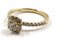 .36cntr Diamond Engagement Ring 17 Diamonds .84 Carat T.W. 14K Yellow Gold 2.4g