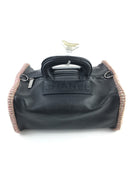 CHANEL VINTAGE BLACK CALSKIN BOWLER BAG