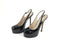 YVES SAINT LAURENT TRIBTOO PLATFORM SLINGBACK PATENT PUMPS SZ 40