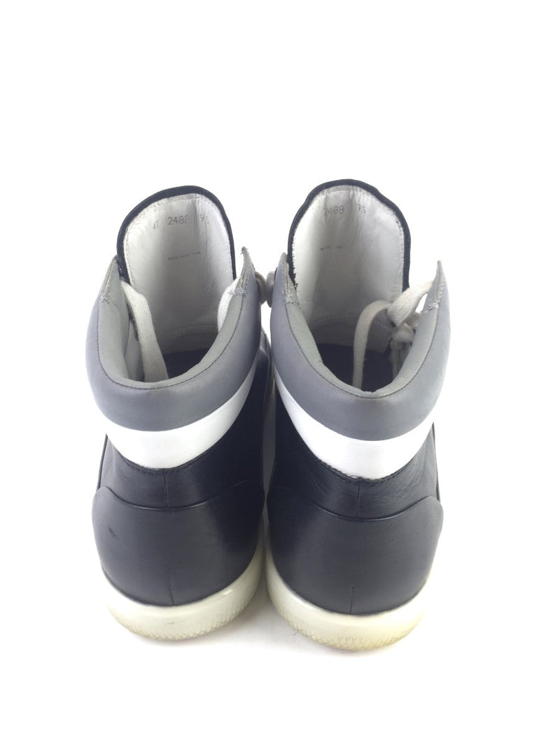 PRADA HIGH TOP 4T 2488, BLACK WHITE GRAY SNEAKER, 9.5