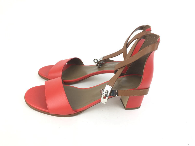 HERMÈS MANEAGE LEATHER CALFSKIN SANDALS RED