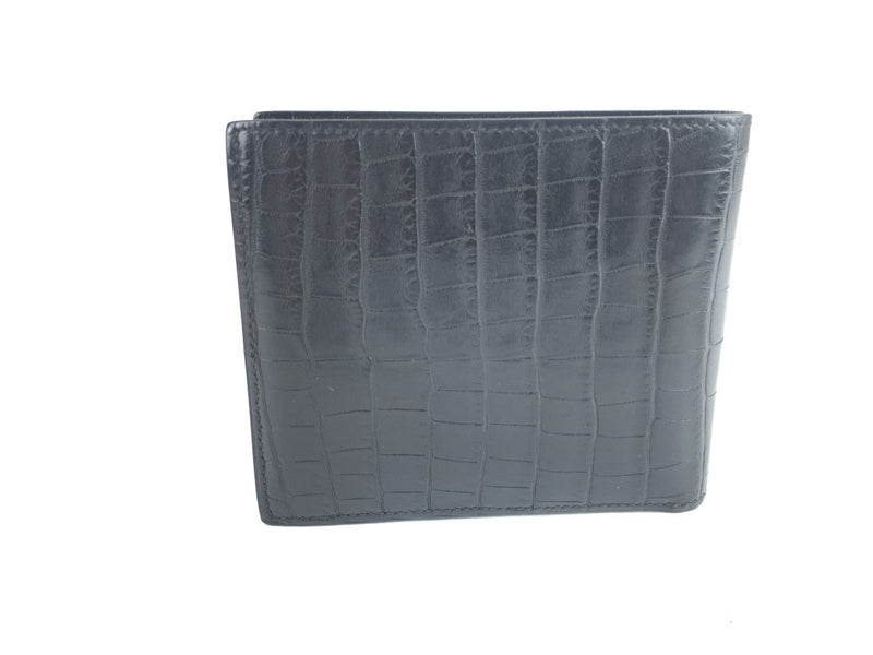 HERMÈS MATTE MISSISSIPPIENSIS ALLIGATOR PORTEFEUILLE MC2 COPERNIC WALLET BLACK