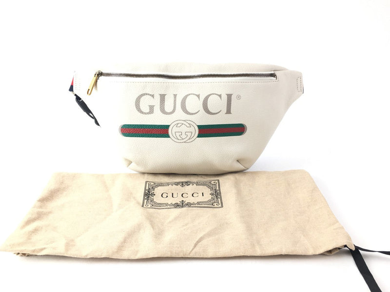 GUCCI GRAINED CALFSKIN LOGO BELT BAG 530412