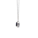 DIAMOND & SAPPHIRE NECKLACE 1.24G 14K-W/G, 35-PEAR CUT SAPPHIRE 0.40CTW, 21-ROUN