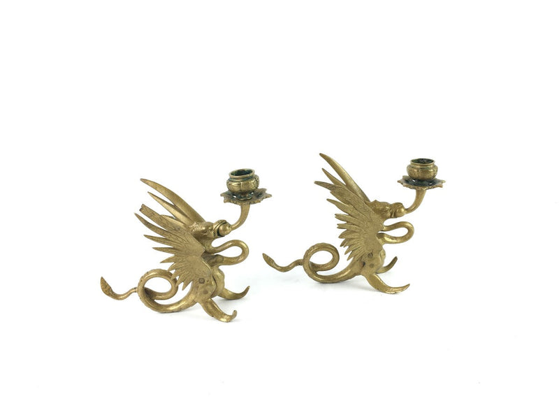 TIFFANY & CO BRASS GRIFFIN CANDLEABRA'S