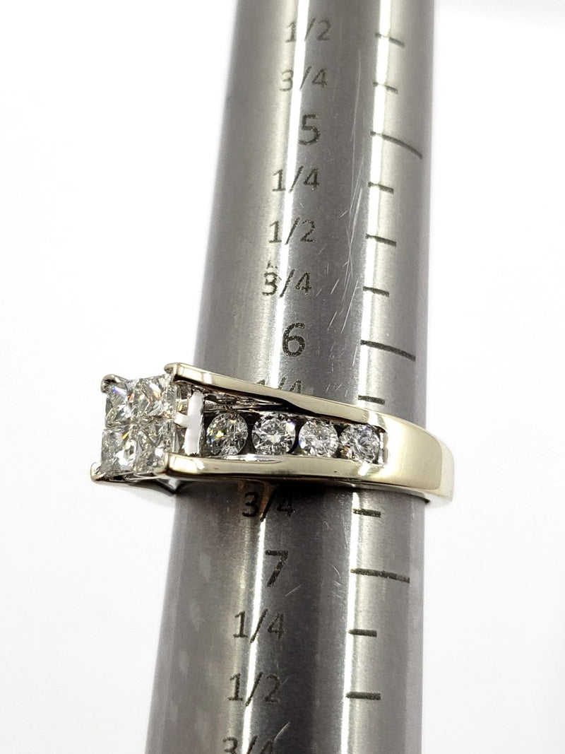 Diamond Engagement Ring 13 Diamonds 1.45 Carat T.W. 14K White Gold 5.91g