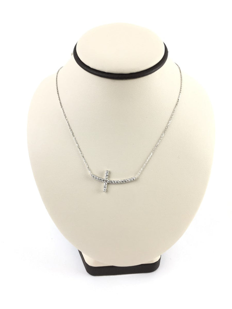 Diamond Necklace 10 Diamonds .20 Carat T.W. 14K White Gold 1.84g