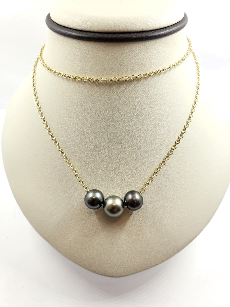 18" Pearl Necklace 18K Yellow Gold 12.98g