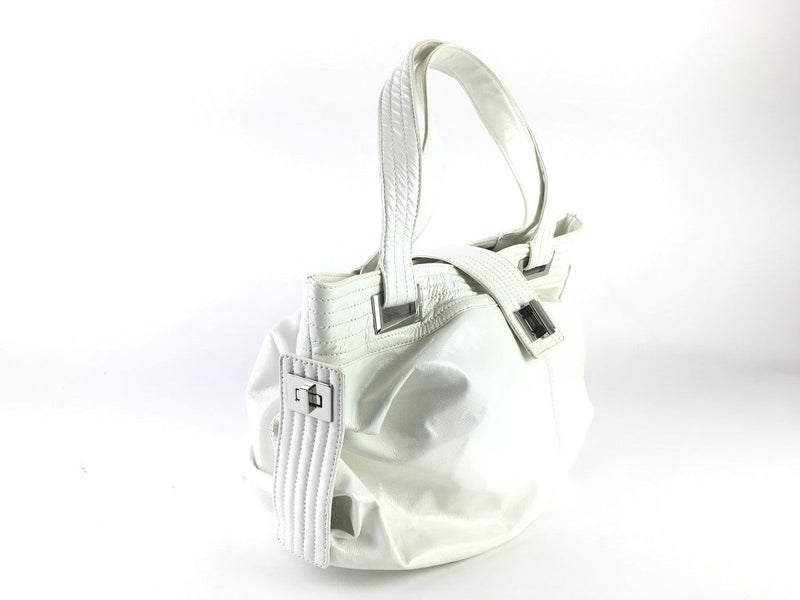 KOOBA WHITE PATENT LEATHER SATCHEL