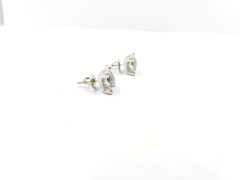 Diamond Earrings 100 Diamonds 1.00 Carat T.W. 10K White Gold 3.21g