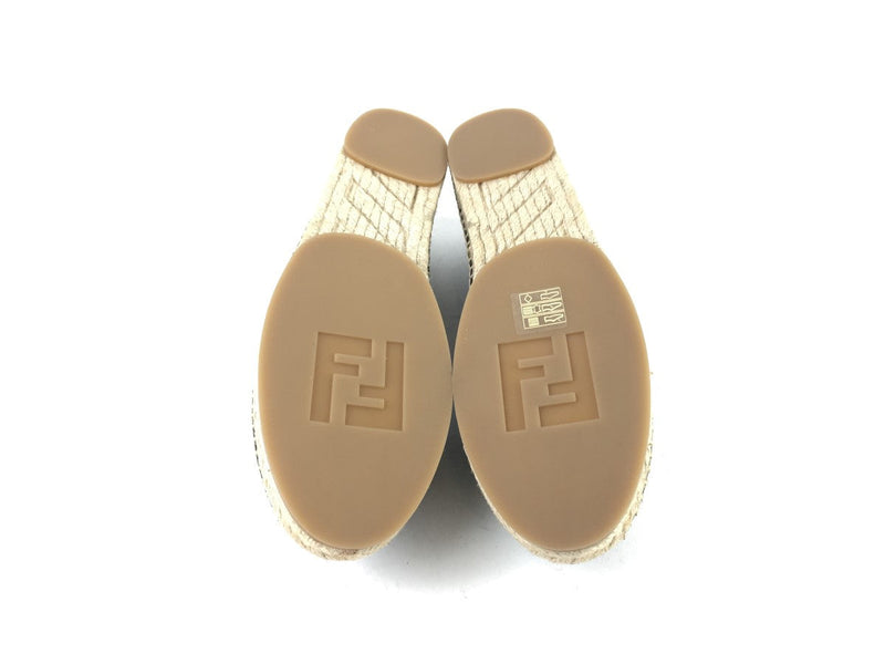 FENDI KNIT FABRIC PEARL ESPADRILLE FLATS