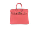 HERMÈS 25CM BIRKIN ROUGE PIVOINE