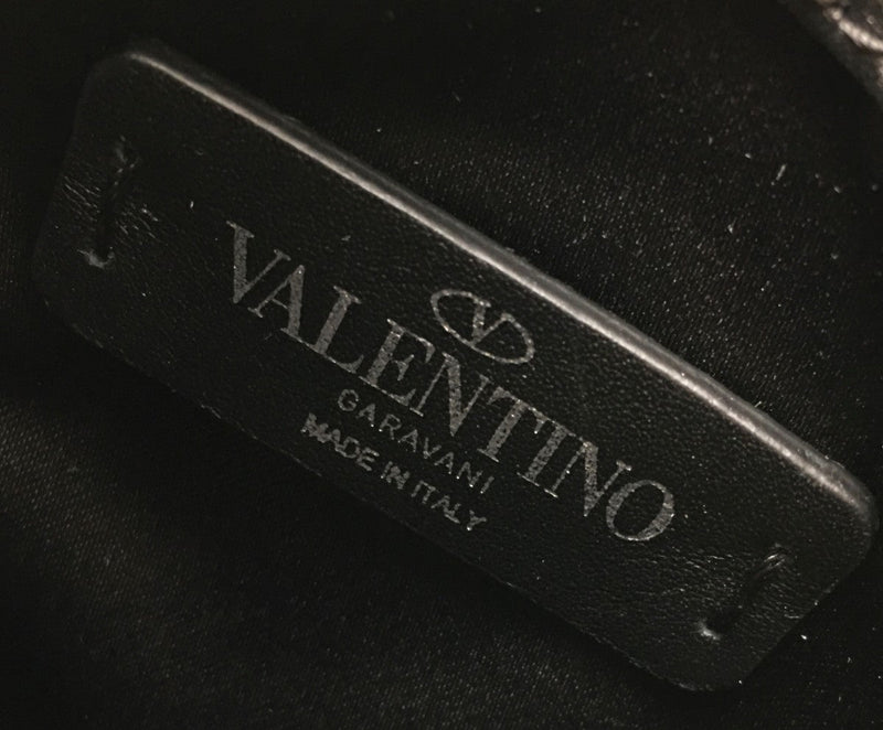 VALENTINO VLOGO LEATHER DRAWSTRING BAG BLACK