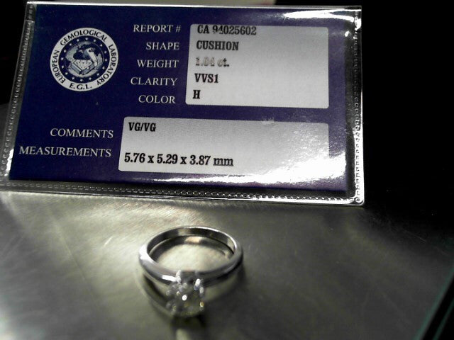 Diamond Round 1.04 CT. 14K White Gold 3.3g EGL Certified VVS1 H